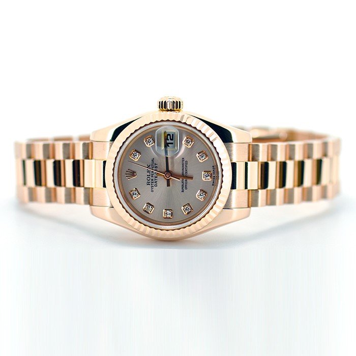 Rolex 179175 Ladies President Datejust Rose Gold Pink Diamond Dial 2005 "F"