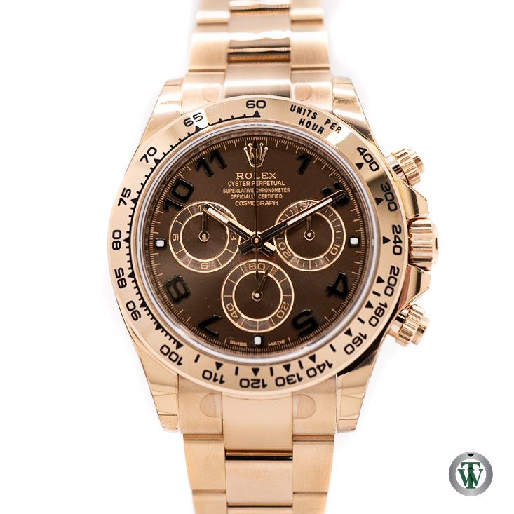 Rolex Cosmograph Daytona 116505 Chocolate Arabic Dial Rose Gold