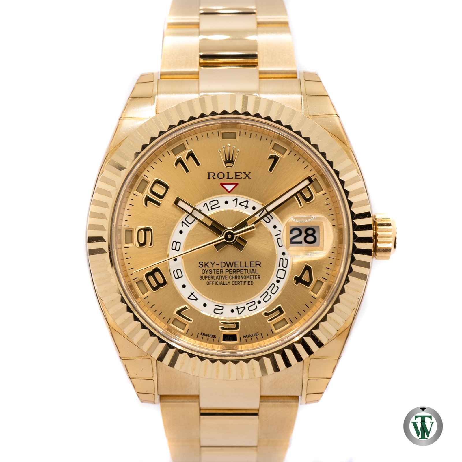 Rolex Sky-Dweller 326938 Yellow Gold Champagne Dial