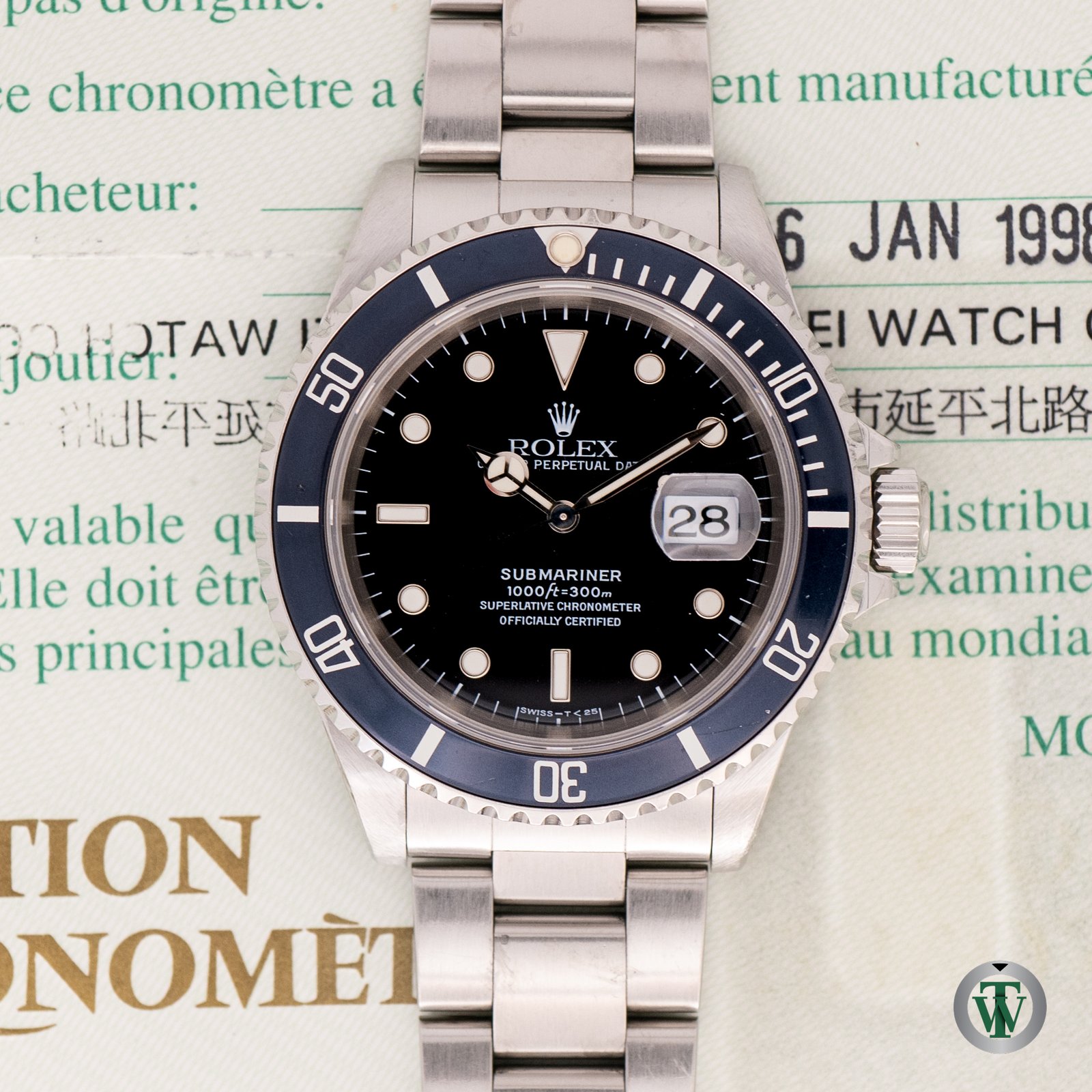Rolex Submariner Date 16610 U Serial 1998