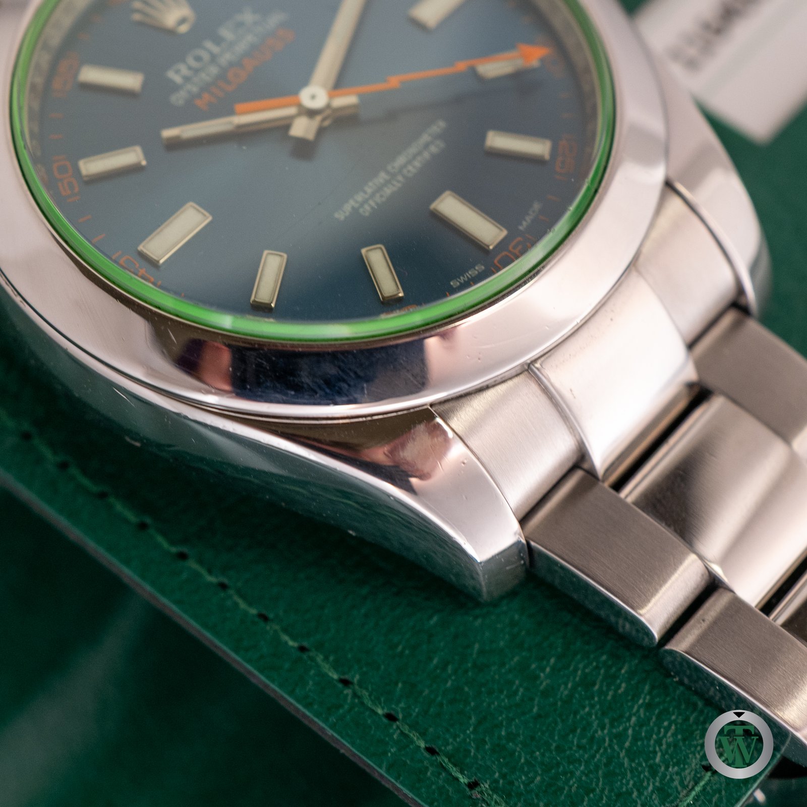 Rolex Milgauss 116400 GV Blue Dial Green Crystal 2014 - Image 3