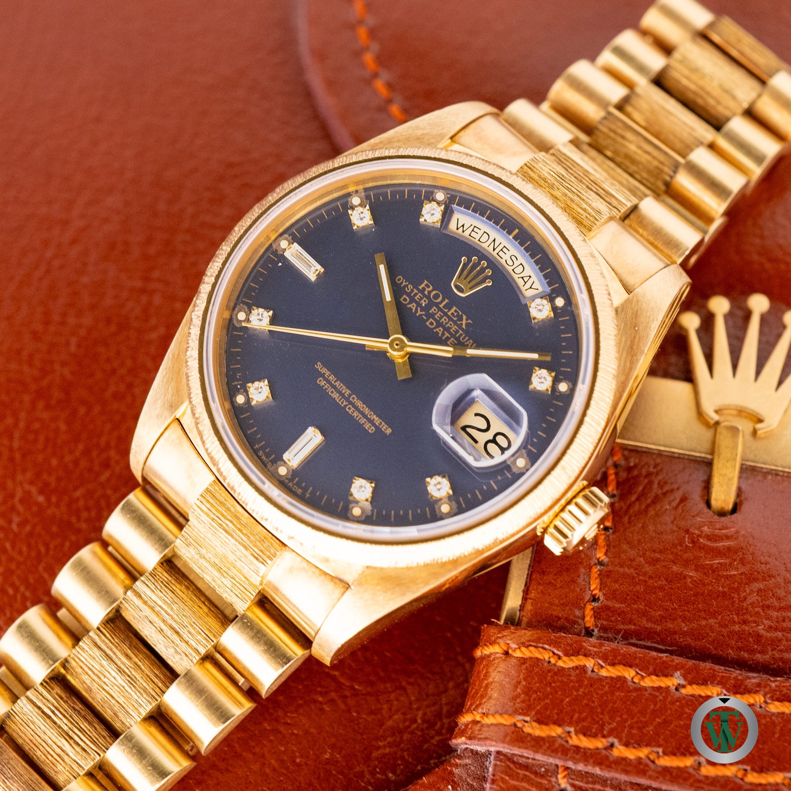 Rolex Day Date 18108 Blue Diamond Bark 1986