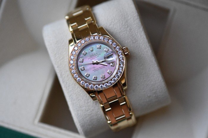 Rolex Ladies Pearlmaster 80298 Black Mop Diamond Dial